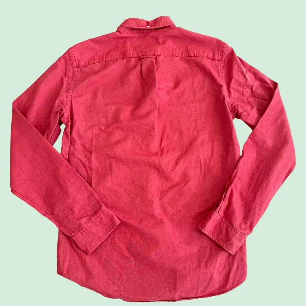 J.Crew Men’s Oxford Long Sleeve Slim Fit Shirt - Size Small - Shiny Red